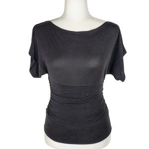 WHBM Women's Silk Dolman Top Small Black